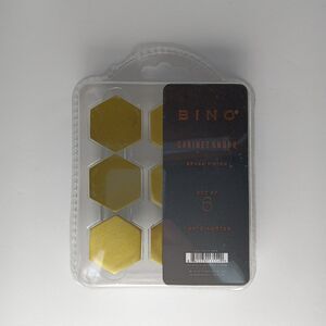 Bino Set Of Six 1.36" Diameter Brass Finish Cabinet Knobs